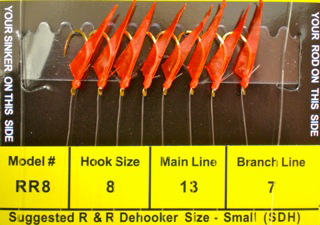 RR RR8 Sabiki Rig 8Hk Red Pilchard/Menhaden w/Red Head | 896932000153