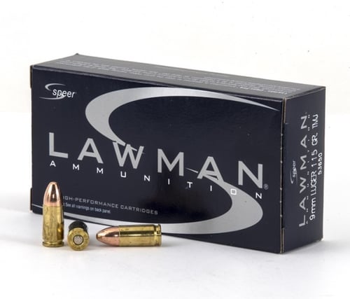 Speer 53650 Lawman 9MM Luger, 115 Grain, Total Metal Jacket, 50 Round