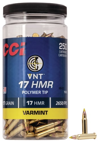 CCI 958CC 17 HMR VNT Yellow Varmint Tipped 17 Gr, 2650 fps, 250 Rnd
