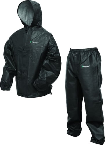 Frogg Toggs PL12140-01X/2X Pro Lite Rain Suit, Carbon Black, Size XLG