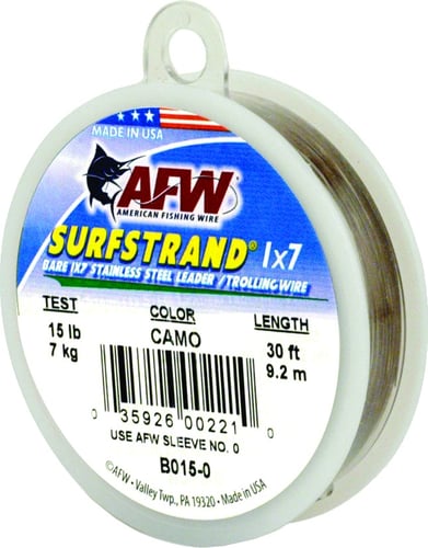 AFW B0400 Surfstrand Bare 1x7 Stainless Steel Leader Wire 40lb | 035926002814