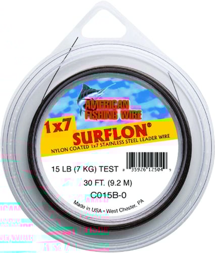 AFW D0150 Surflon Nylon Coated 1x7 Stainless Leader Wire 15lb 7 kg | 035926005211