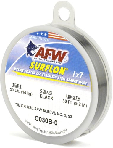 AFW C045B0 Surflon Nylon Coated 1x7 Stainless Leader Wire 45lb 20 | 035926015814