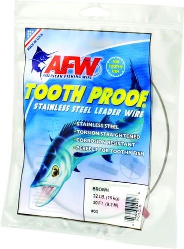 AFW S03C0 3 ToothProof Stainless Steel Single Strand Leader Wire | 035926019218