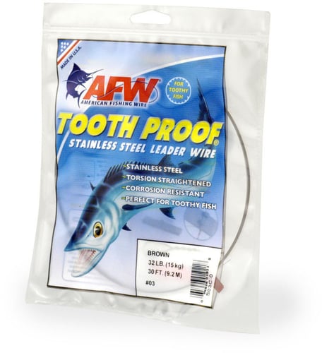 AFW S04C0 4 ToothProof Stainless Steel Single Strand Leader Wire | 035926019416