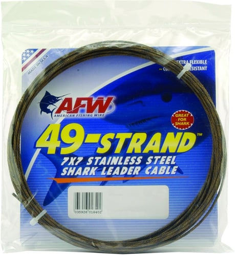 AFW K175C0 49 Strand 7x7 Stainless Steel Shark Leader Cable 175lb 80 | 035926017214