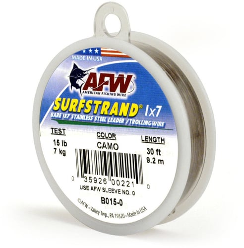 AFW B1350 Surfstrand Bare 1x7 Stainless Steel Leader Wire 135lb | 035926003415