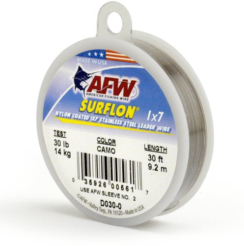 AFW D0900 Surflon Nylon Coated 1x7 Stainless Leader Wire 90lb 41 kg | 035926006218