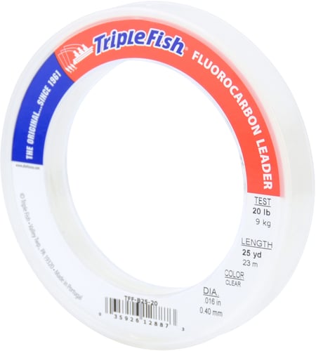 Triple Fish TFFB2520 Fluorocarbon Leader 20lb 9.1 kg test 0.016 in | 035926128873