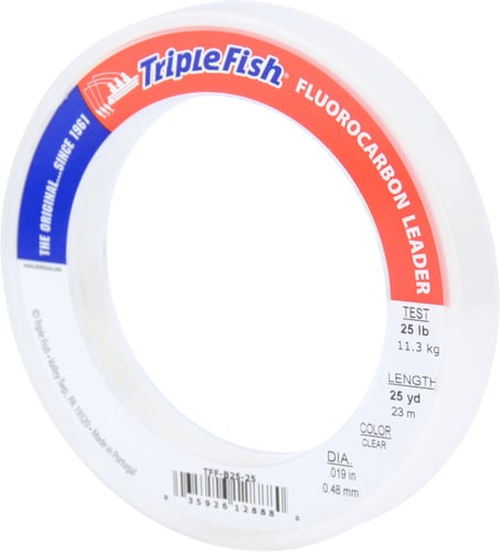 Triple Fish TFFB2525 Fluorocarbon Leader 25lb 11.3 kg test 0.019 in | 035926128880