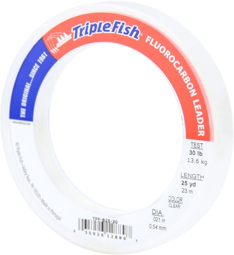 Triple Fish TFFB2530 Fluorocarbon Leader 30lb 13.6 kg test 0.021 in | 035926128897
