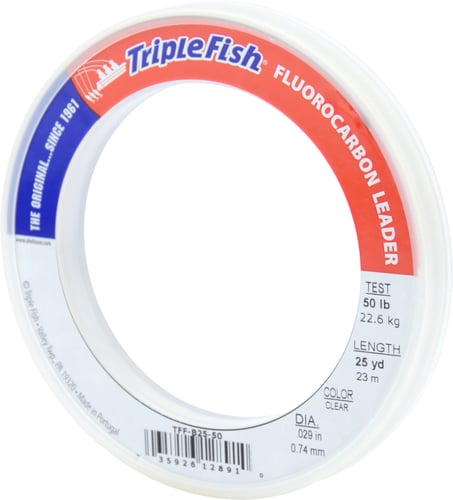 Triple Fish TFFB2550 Fluorocarbon Leader 50lb 22.7 kg test 0.029 in | 035926128910