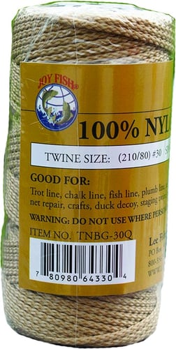 Joy Fish TNBG18Q Gold Braided Nylon Twine 1/4Lb Spool Sz 18 | 780980643182