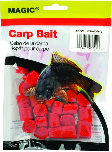 Magic 3721 Carp Bait, Preformed, 6 oz Bag, Red/Strawberry