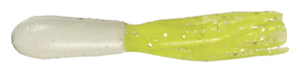Mizmo 11031 Specs Crappie Tube, 1 1/2 Inch, White/Chartreuse Silver | 673680110316