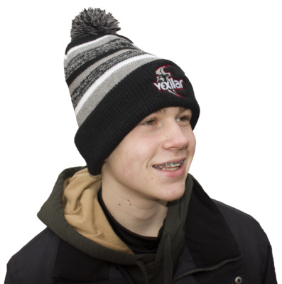 Vexilar CAP030 Fleece Lined POM Hat - Grey & Black