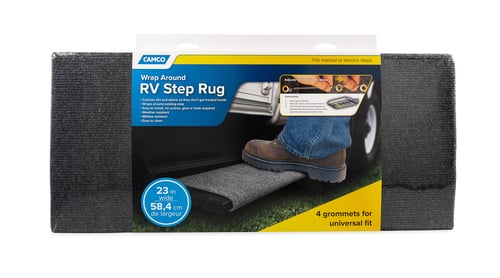Camco 42935 Step Rug, XL Gray 23 InchW x 22 InchL E/F | 014717429351