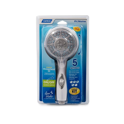 Camco 43714 Shower Head Kit-White w/On/Off includes hose,head | 014717437141
