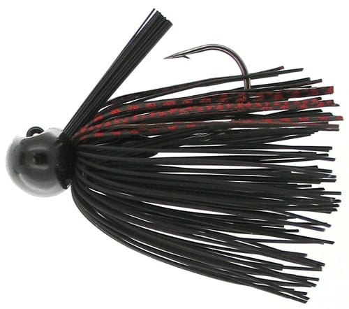 Bass Patrol BPJ3806 Western Football Jighead, 3/8 oz, Black/Red | 751841150361