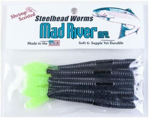 Mad River SW044 Steelhead Worm, 4 Inch Fluorescent Orange, Floating, 9/Pack | 819378014041