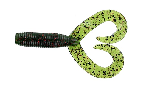 Yamamoto YAM1620208 5 Inch Double Tail Grub Watermelon W/ Black  Red | 783670009978