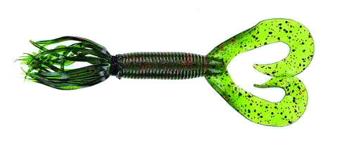 Yamamoto YAM9710208 Double Tail Hula Grub, 5 Inch, 10pk, Watermelon | 783670042746