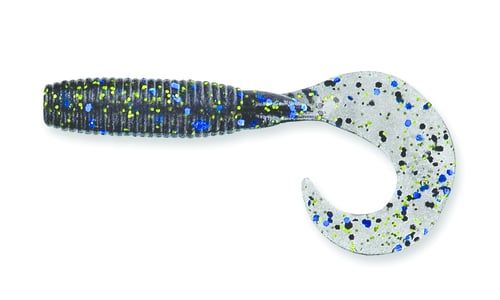 Yamamoto YAM4020177 4 Inch Single Tail Grub Smoke W/ Black  Silver | 783670022274