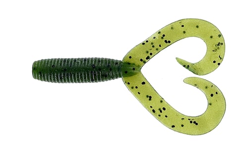 Yamamoto YAM1520194 4 Inch Double Tail Grub Watermelon W/ Large Black | 783670007066