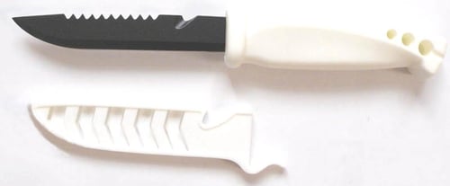 Evolution EVBK4WHT Bait Knife 4 Inch Wht Handle Blk Blade Wht Cover | 896877114007