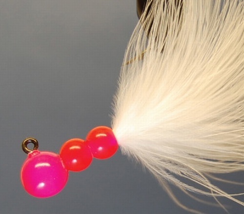 Hawken SMJ18003 Beau Mac Marabou Jig, 1/8 oz, 1 Hook, White  Pink | 094628053029