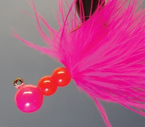 Hawken SMJ14010 Beau Mac Marabou Jig, 1/4 oz, 1/0 Hook, Cerise Hot | 094628052589