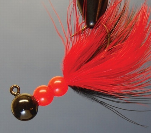 Hawken SMJ14019 Beau Mac Marabou Jig, 1/4 oz, 1/0 Hook, Red  Black | 094628052671