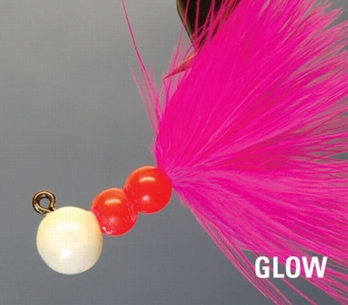 Hawken SMJ14024 Beau Mac Marabou Jig, 1/4 oz, 1/0 Hook, Glow White | 094628052725