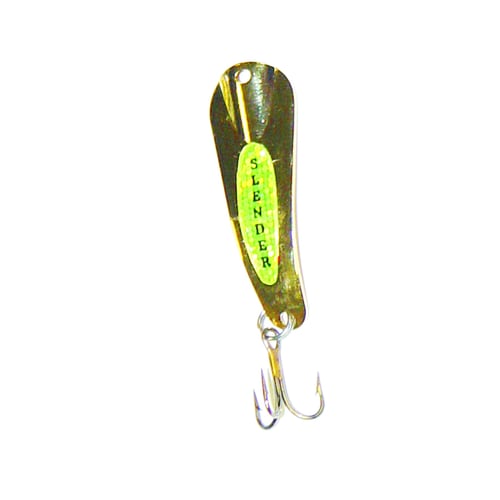 Custom Jigs SL18-P-201 Slender Spoon 1/8oz Gold/Chartreuse