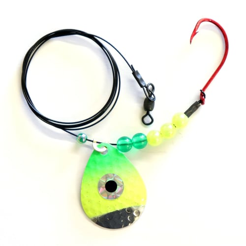 JB Lures 952 Hot Flash Mag #4C-#2/0 Hook H Nickel-Chartreuse-Green