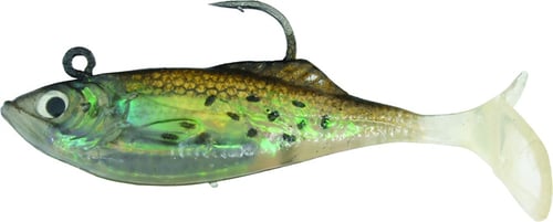Calcutta FF03GBNK Flashfoil Shad 3 Inch, 1/2 oz, Golden Bunker, 6/Pack | 768721203536