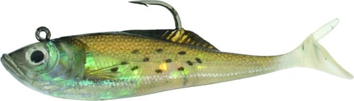 Calcutta FF05GBNK Flashfoil Shad 5 Inch, 1 3/8 oz, Golden Bunker, 4/Pack | 768721200030