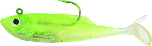 Calcutta FF05CSI Flashfoil Shad, 5 Inch 1 3/8 oz, Chartreuse Ice, 4/Pack | 768721200047