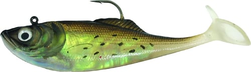 Calcutta FF06GBNK Flashfoil Shad 6 Inch, 2 1/4 oz, Golden Bunker, 4/Pack | 768721200146
