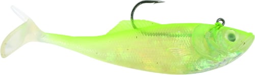 Calcutta FF06CSI Flashfoil Shad, 6 Inch 2 1/4 oz, Chartreuse Ice, 4/Pack | 768721200153