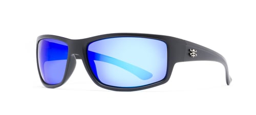 Calcutta R1BM Rip Sunglasses Matte Black Frame Blue Mirror Lens 62mm