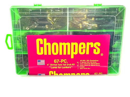 Chompers HG4KIT23 4 Inch Skirted Twin Tail Grub Kit  67 pc kit | 786329013265
