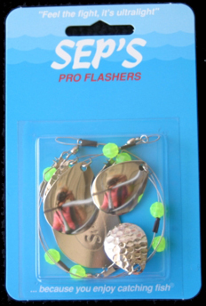 Seps 10200 Pro Flasher, Colorado Blades, Small Silver/Chartreuse Bead | 097969102005