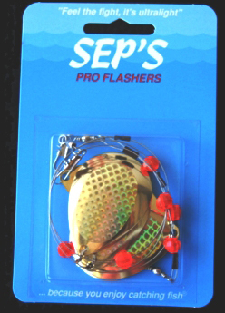 Seps 10500 Pro Flasher Colorado Gold Large 3 Blade w/Gold Prism | 097969105006
