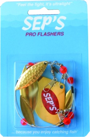 Seps 20100 Pro Flasher, Willow Blades, Gold/Red Bead | 097969201005