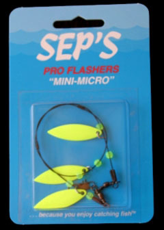 Seps 22200 Mini Micro Flasher Willowleaf, 3 Blade Chartreuse | 097969222000
