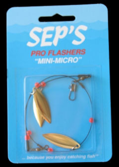 Seps 22300 Mini Micro Flasher Willow Leaf, Gold/Red Bead | 097969223007