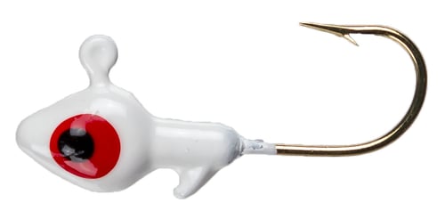 Jerrys 21321 Painted Minnow Head Jig. Gold Hook, 8pk., 1/32oz White | 818915002466
