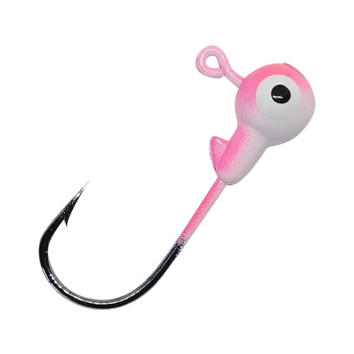 Jerrys 25326 Pink/White 1/32oz Painted Round Head Jig Bronze Hook | 810032494292