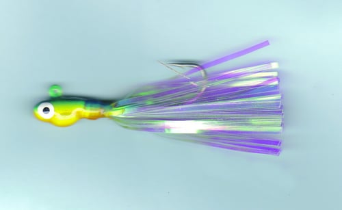 Dons Jigs GMG638 Glass Minnow Jig 3/8 oz, Glitter Tail/White with | 802392100562
